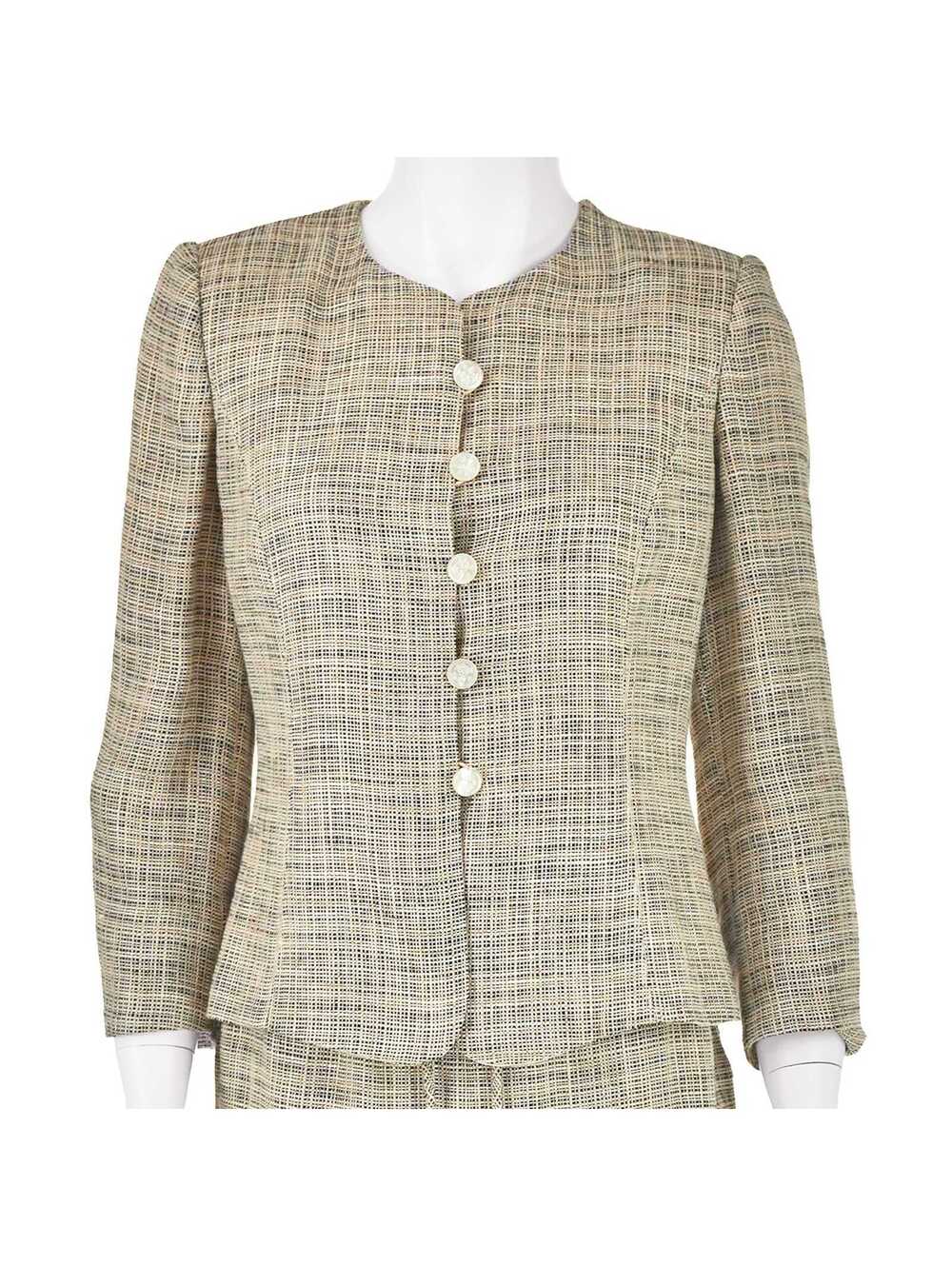 GIORGIO ARMANI Vintage Linen Blend Skirt Suit, SZ 2-4 - Picture 2 of 9